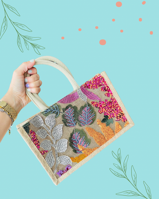 Embroidered Flower Bag